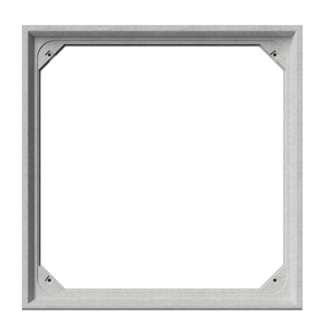 Precast RCC box culvert end view: the square opening with haunched inner corners