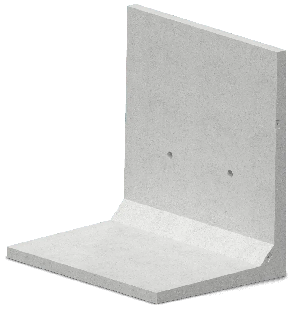 Precast RCC earth retaining wall unit (L-shaped)